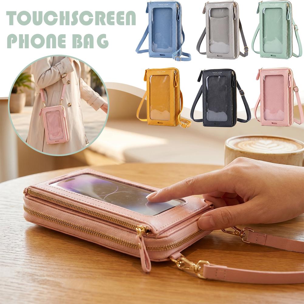 Phone Bag Crossbody - Women Bags Soft Leather Wallets Touch