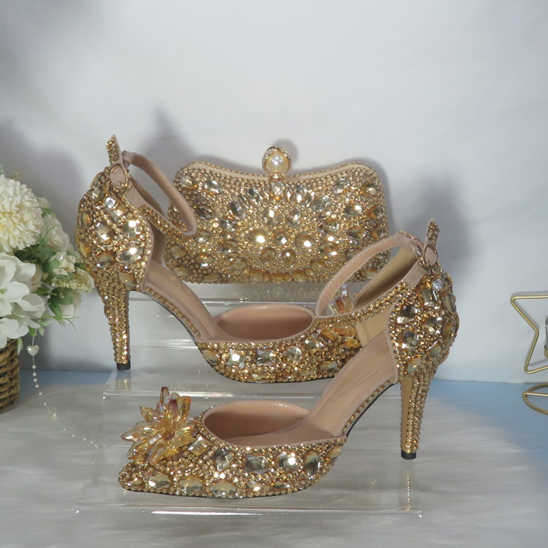 2021New  Golden crystal Bridal - Women Bags For Party 评论和价格