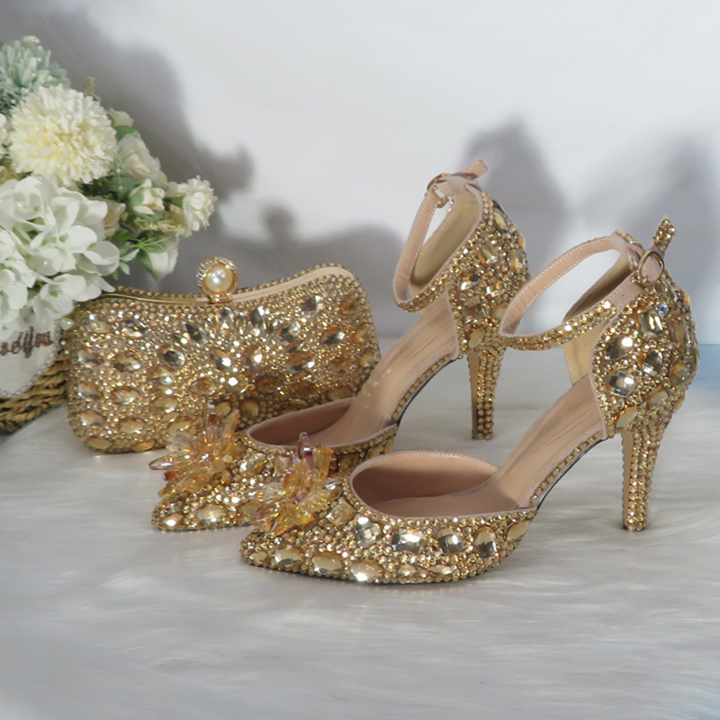 2021New  Golden crystal Bridal - Women Bags For Party 评论和价格