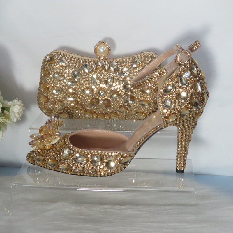 2021New  Golden crystal Bridal - Women Bags For Party 评论和价格