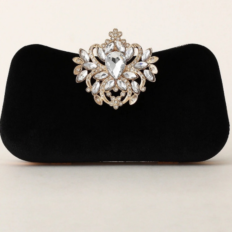 Dark Green Velvet Clutch Bag L - Women'S Evening Bags 评论和价格