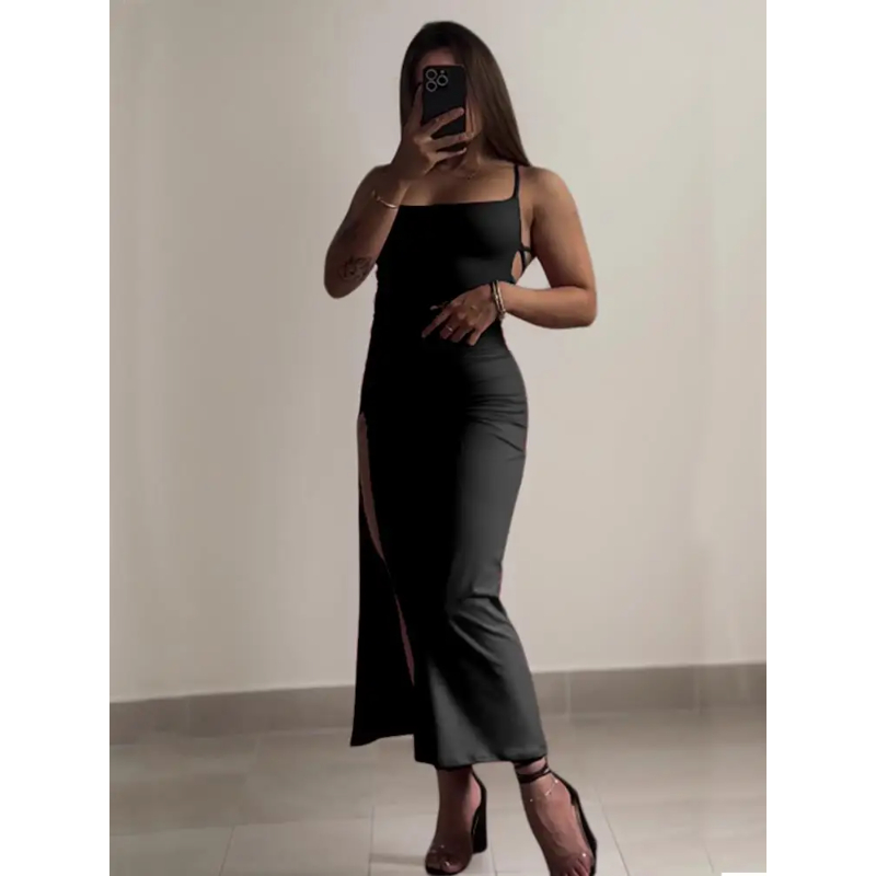 2025 Sexy Suspender Slit Dress - Women Bags Winners 评论和价格