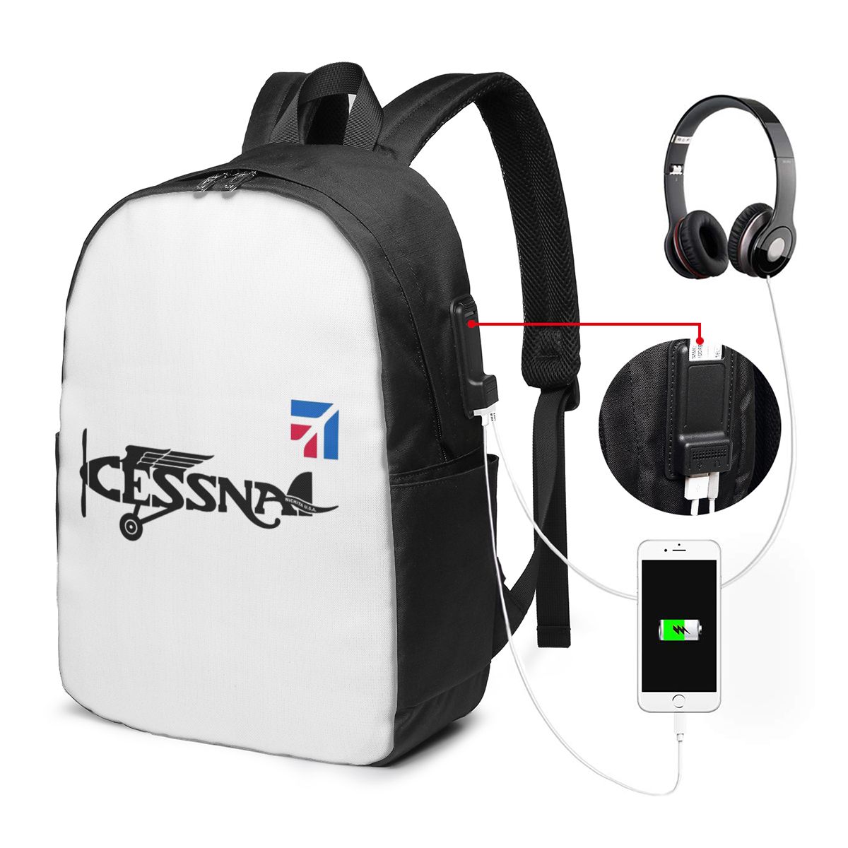 Cessna Logo Backpack Travel No - Women Bags Laptop 评论和价格