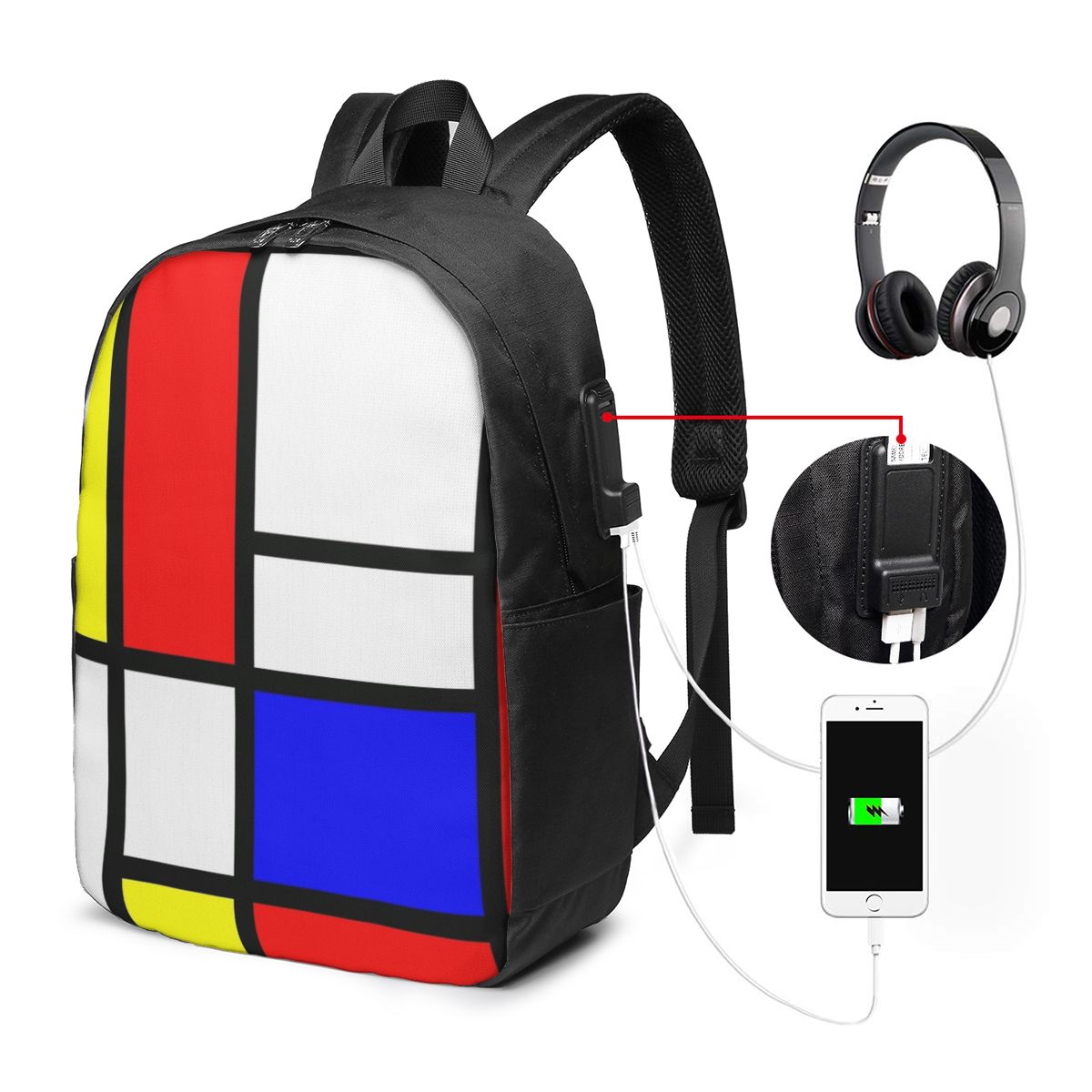 Piet Mondrian Composition  Bac - Women Bags Laptop 评论和价格
