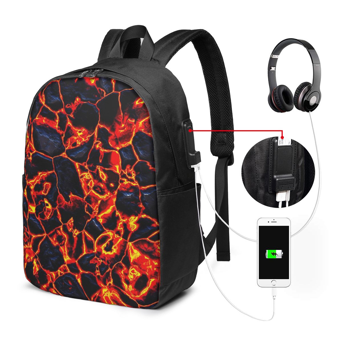 Magma Volcano Lava Fire Backpa - Women Bags Laptop 评论和价格