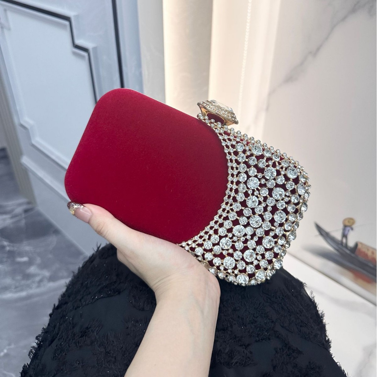 Retro Diamond Embedded Evening - Women'S Evening Bags 评论和价格