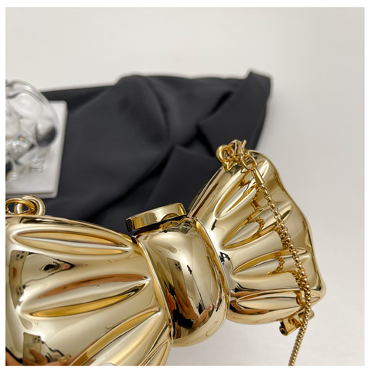 Glossy Gold Metal Bow Shaped M - Mini Purse Chain 评论和价格