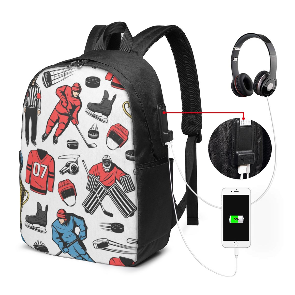 Ice Hockey Players On Rink Bac - Women Bags Laptop 评论和价格