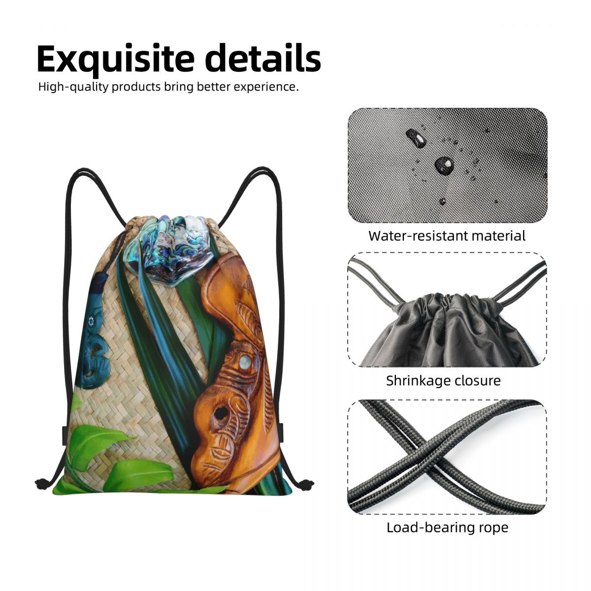 NZ Maoris Theme Drawstring Bag - Women Bags Nz 评论和价格