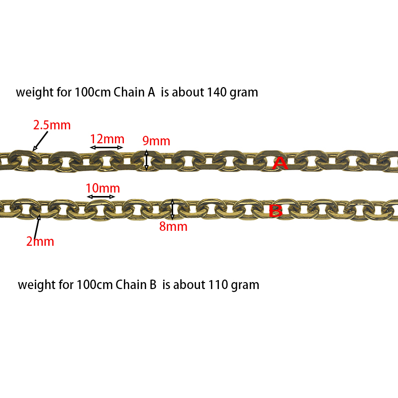 custom length  biker brass mad - Mini Purse Chain 评论和价格