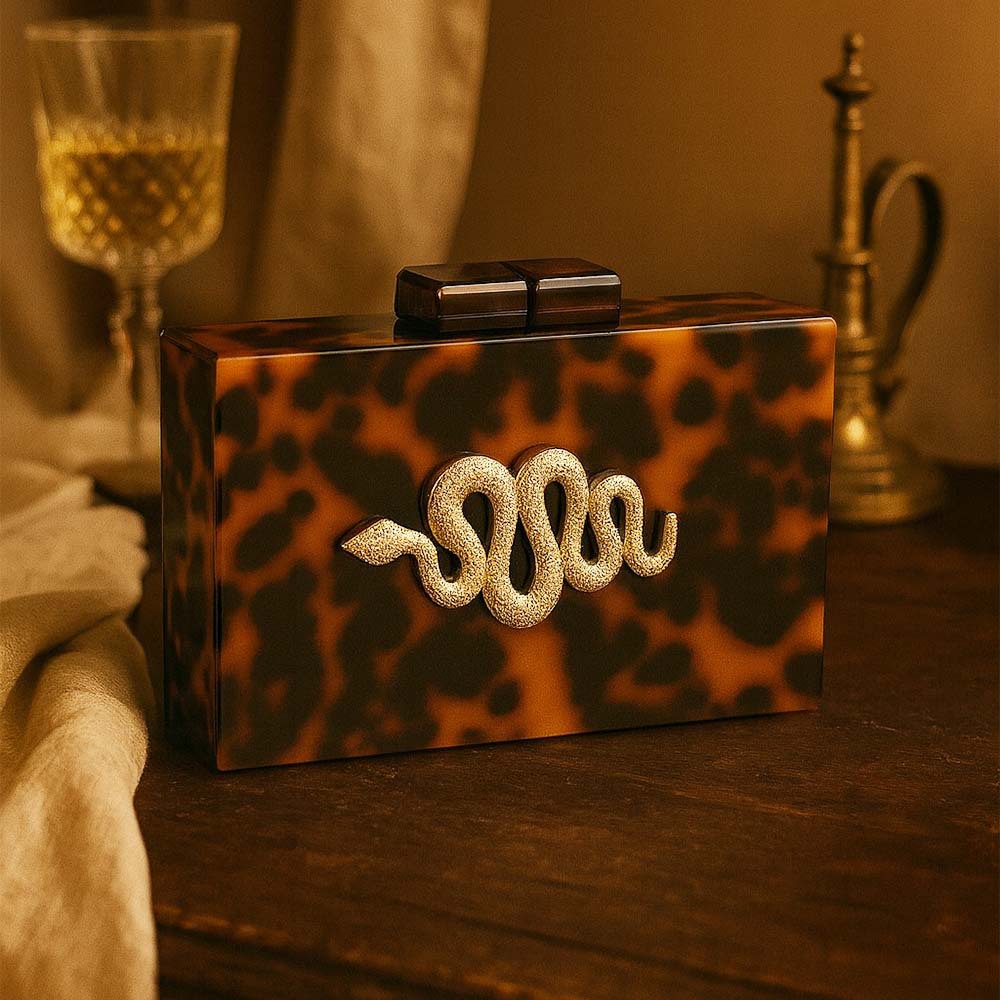 Women's Banquet Bag Retro Leop - Tortoiseshell Bag Acrylic 评论和价格