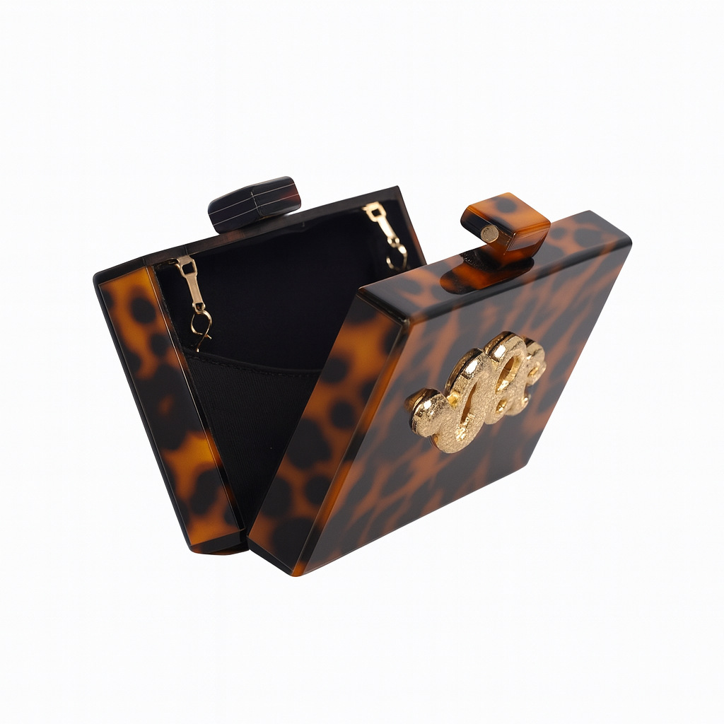 Women's Banquet Bag Retro Leop - Tortoiseshell Bag Acrylic 评论和价格