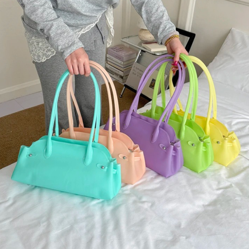 Women's PVC Solid Color Short  - Women Hand Bags For Office 评论和价格