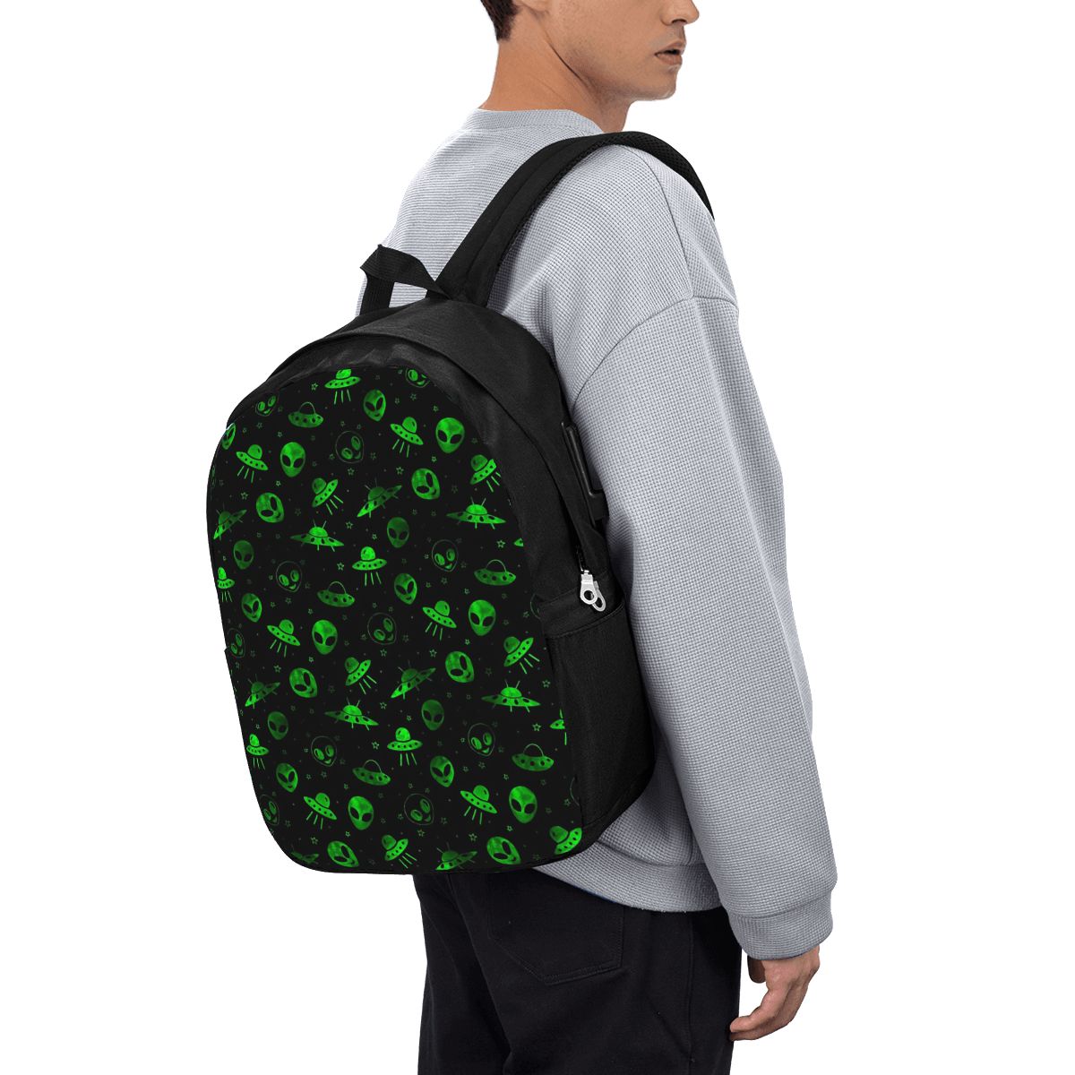 Aliens And UFOs Pattern Backpa - Women Bags Laptop 评论和价格