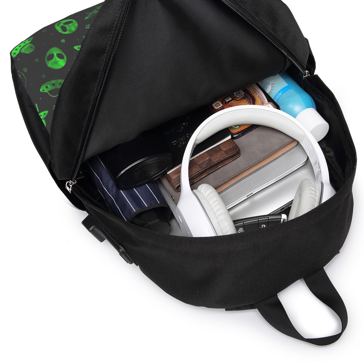 Aliens And UFOs Pattern Backpa - Women Bags Laptop 评论和价格