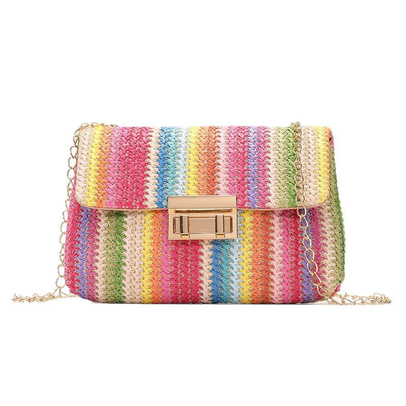 Women Summer Beach Rainbow Str - Mini Purse Chain 评论和价格