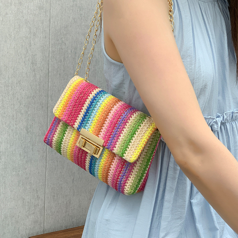 Women Summer Beach Rainbow Str - Mini Purse Chain 评论和价格