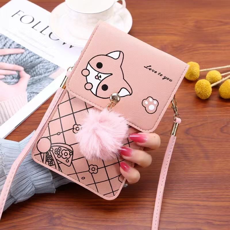 Cute Cartoon Pattern Touch-Scr - Phone Bag Crossbody 评论和价格