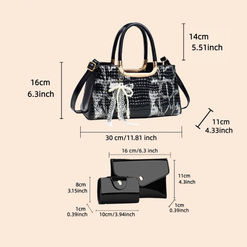 Women's Handbag Set, Crocodile - Women Bags For Party 评论和价格