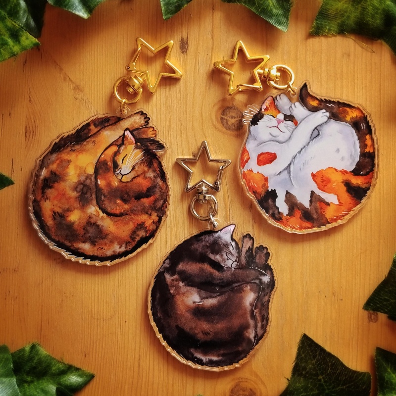 Cat Acrylic Keychain Grey Tabb - Tortoiseshell Bag Acrylic 评论和价格