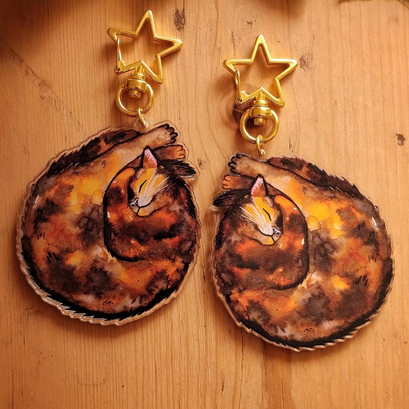 Cat Acrylic Keychain Grey Tabb - Tortoiseshell Bag Acrylic 评论和价格
