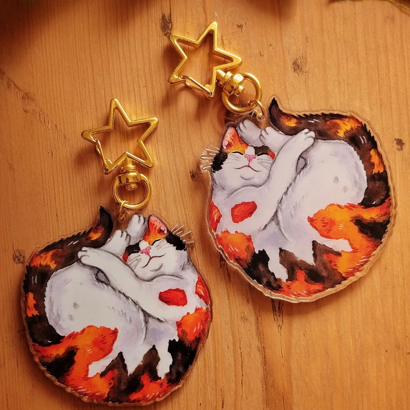 Cat Acrylic Keychain Grey Tabb - Tortoiseshell Bag Acrylic 评论和价格