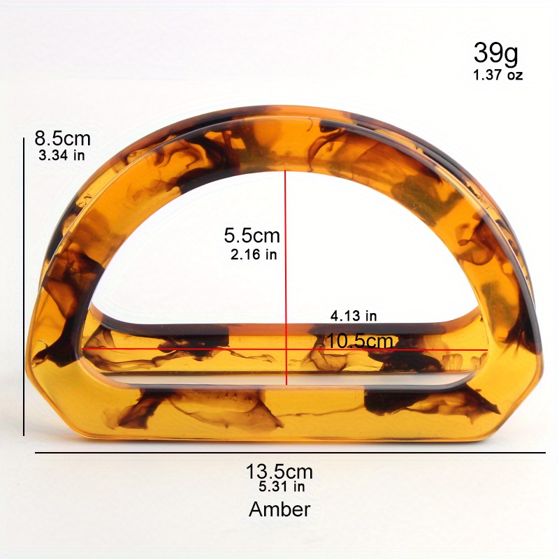 2PCS D-shaped acrylic tortoise - Tortoiseshell Bag Acrylic 评论和价格
