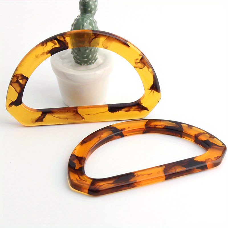 2PCS D-shaped acrylic tortoise - Tortoiseshell Bag Acrylic 评论和价格