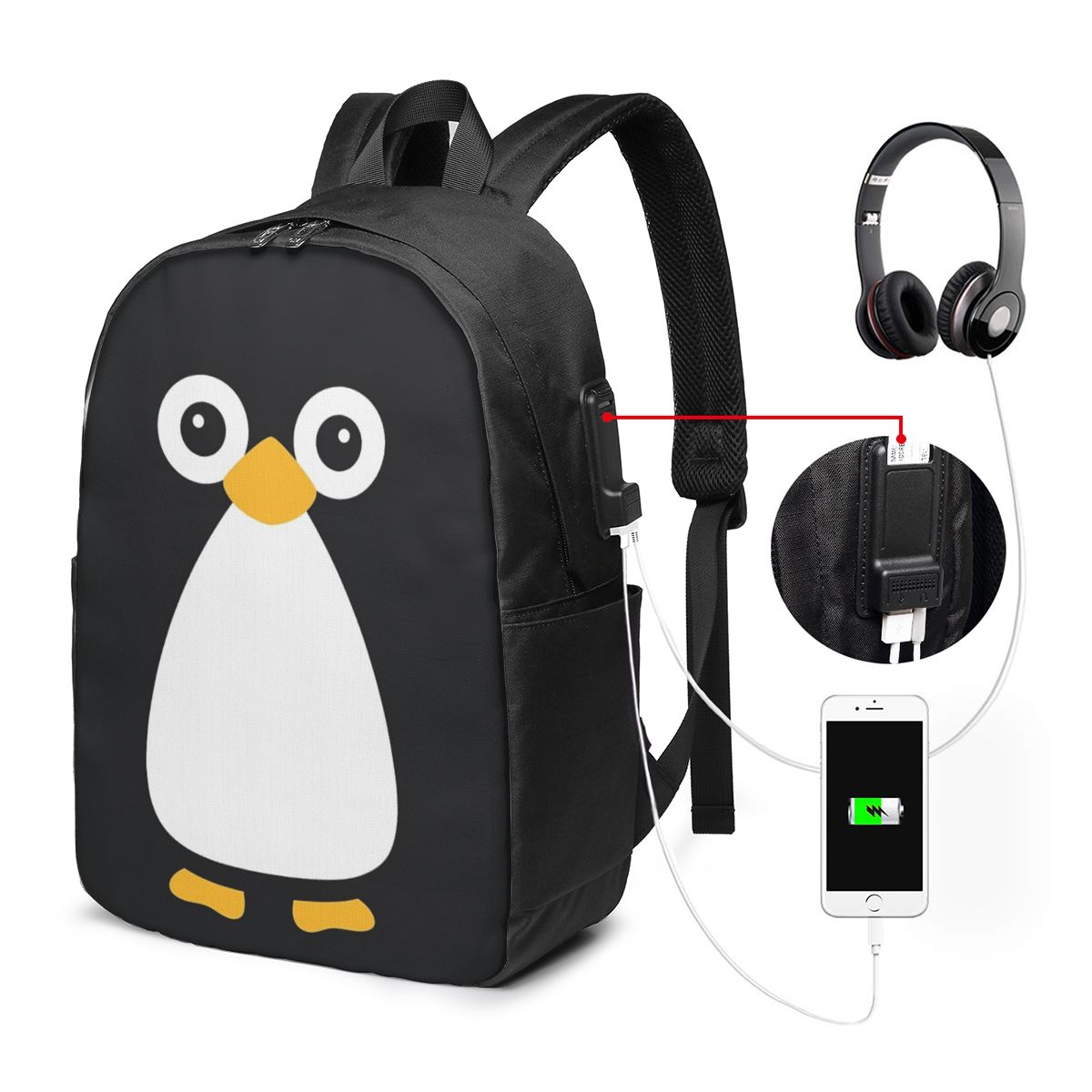 Cute Vector Penguin Backpack T - Women Bags Laptop 评论和价格