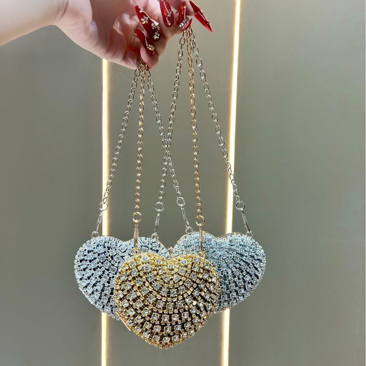Luxury Rhinestone Crystal Clut - Mini Purse Chain 评论和价格